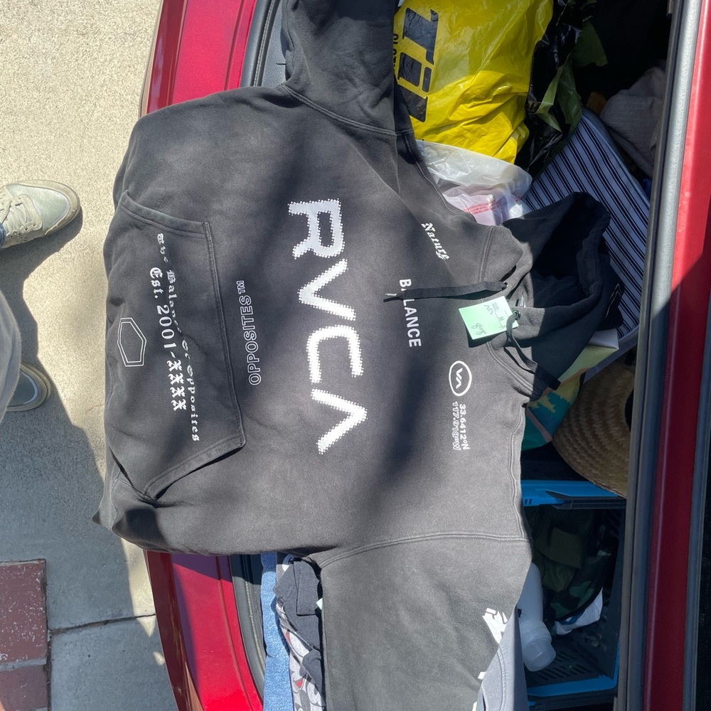 RVCA Black and White Graphic Hoodie